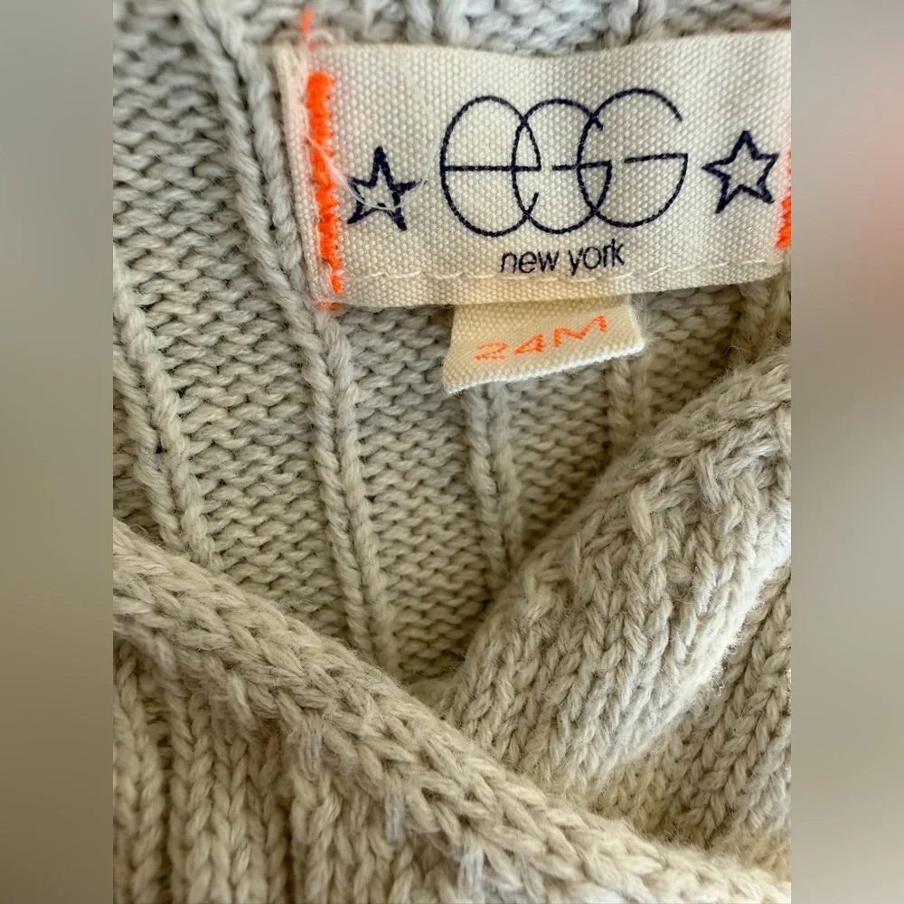 EGG New York Cozy Beige Knit Sweater & Pants Set Boho Baby Quiet Lux Minimalist